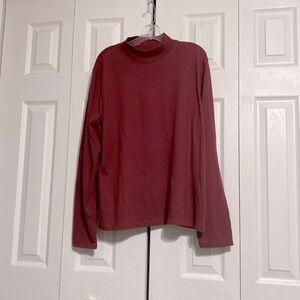 Cato maroon mock neck turtle neck knit top shirt size LARGE